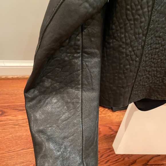 Black Sandro Paris Leather Jacket ,  US 4 - Picture 4 of 13